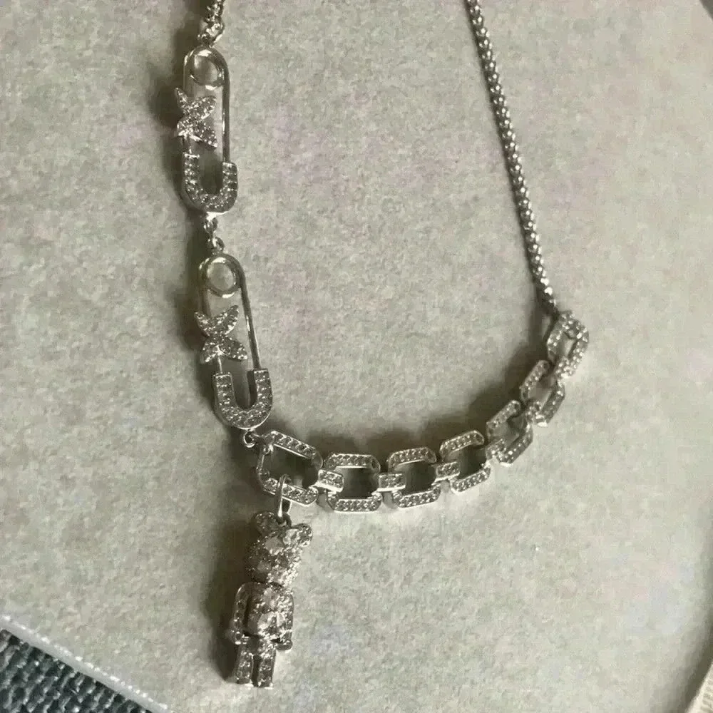 Ins Micro-inlaid Custom Made Bear Necklace